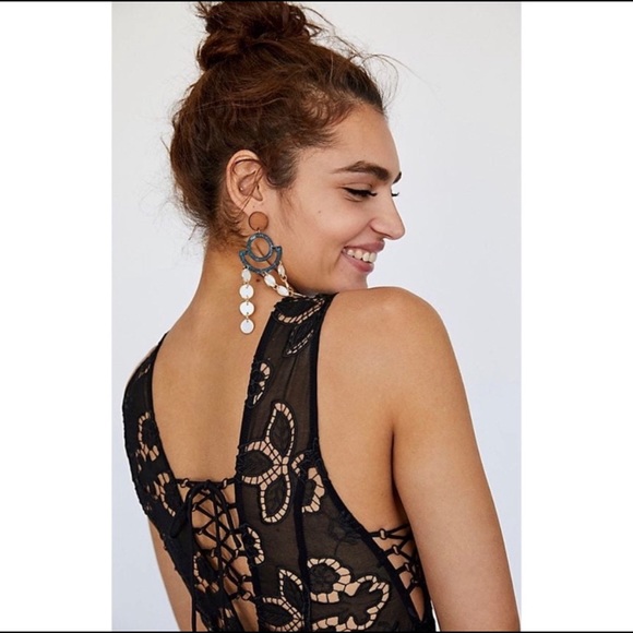 NWT $250 Free People Catalina Black Dress 0 ~ XS - Picture 7 of 14